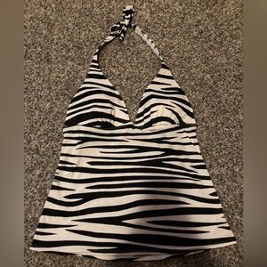 Victoria's Secret Black and White Zebra tankini